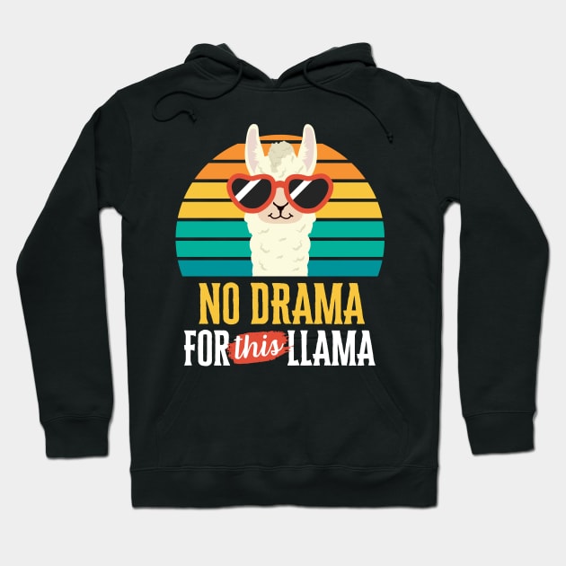 No Drama for This Llama Funny Vintage Sunset Animal Lover Hoodie by DetourShirts